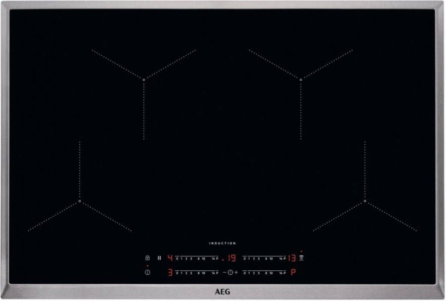 AEG IKB8443SXB met rvs rand en GRATIS &apos, A3SS&apos, 3 delige pannenset