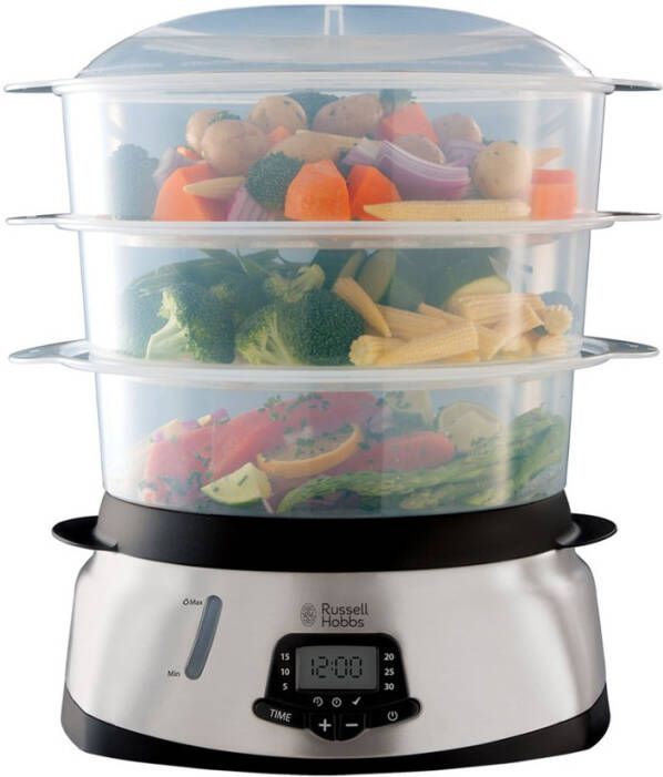 Russell Hobbs  Stoomboot MaxiCook Digital roestvrij staal 10.5L 3 containers 10.5L 3 containers Rood