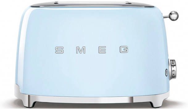 SMEG TSF01PBEU 50&apos, s style broodrooster 2X2 geschikt voor twee sneetjes brood, Pastelblauw