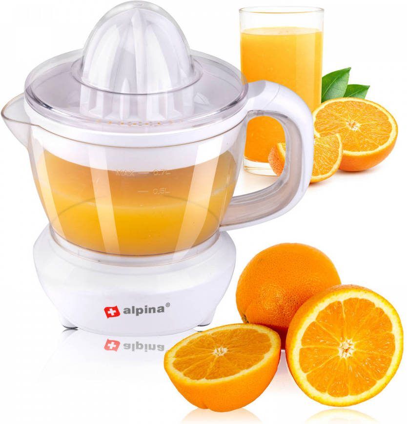 alpina Citruspers 0, 7 Liter 2 Perskegels 2 Draairichtingen 25 Watt Wit