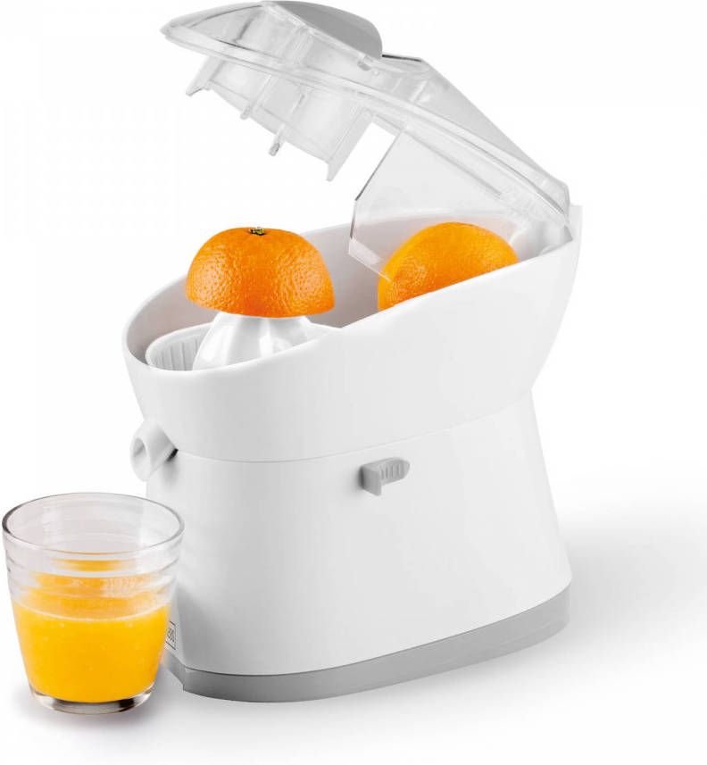Trebs Citruspers/Comfortjuicer Met Deksel En Geïntegreerde Vruchtvleesselector 99240 Wit