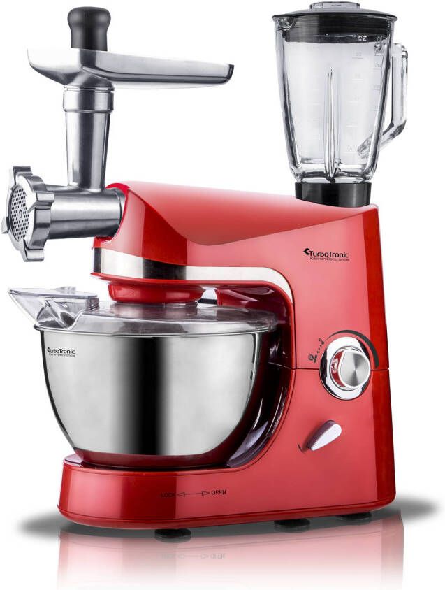 TurboTronic Tt 007 Keukenmachine Met Blender En Vleesmolen 5l Rood