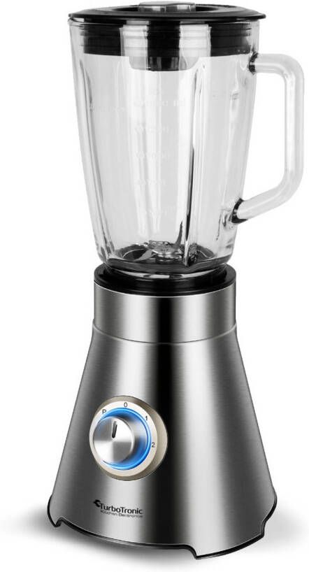 TurboTronic Tt bg9 Blender Elektronisch Met Glazen Blenderkan & Fruitfilter 1.5 Liter 1500w Rvs