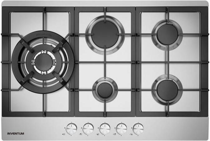 Inventum IKG7523WG Gas inbouwkookplaat Rvs