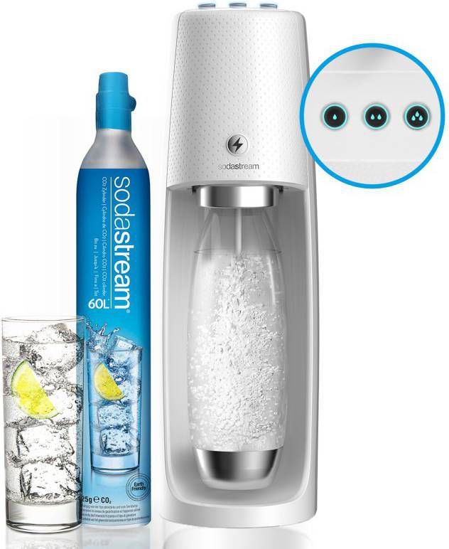 Sodastream Spirit One Touch toestel incl. 1 Fuse fles en 60L CO2 Cilinder Waterkan Wit online kopen