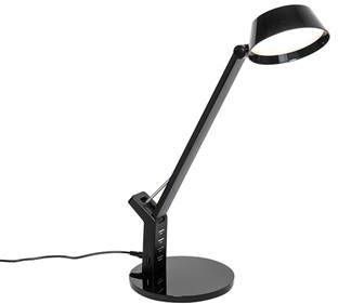 QAZQA LED Tafellamp edward Zwart Design L 320mm
