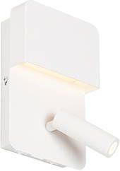 QAZQA LED Wandlamp robin Wit Modern L 135mm