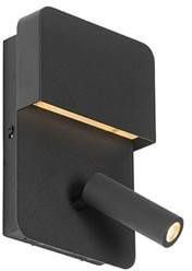 QAZQA LED Wandlamp robin Zwart Modern L 135mm