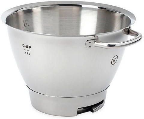 Kenwood Keukenmachineschaal Chef Titanium edelstalen mengkom KAT711SS Geschikt voor alle Chef titanium keukenmachines van de KVC7000/7300/7400 serie