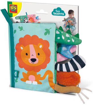 SES Babyboek Sensory Dierenstaarten 24 Cm Pluche Lichtblauw