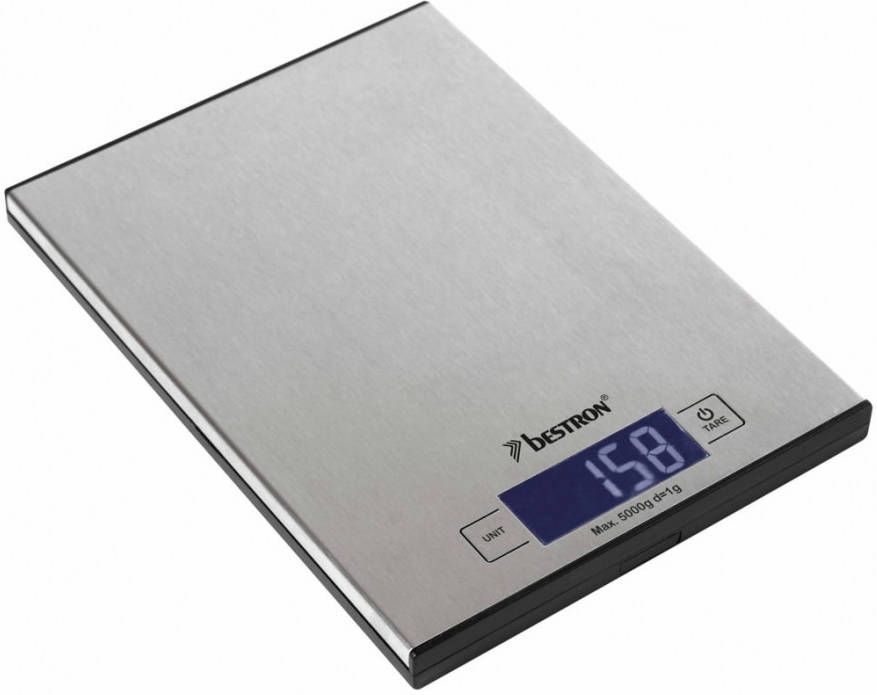 Bestron Keukenweegschaal elektrisch AKS1000S 5 kg inox