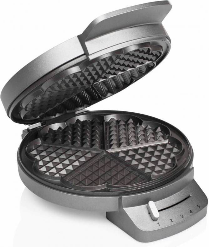 Princess Wafelijzer Deluxe 5 wafels 1200 W zilverkleurig en zwart